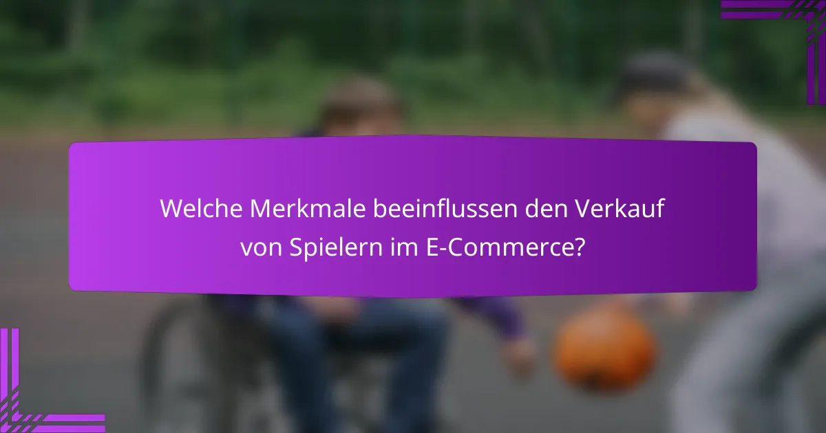 Welche Merkmale beeinflussen den Verkauf von Spielern im E-Commerce?