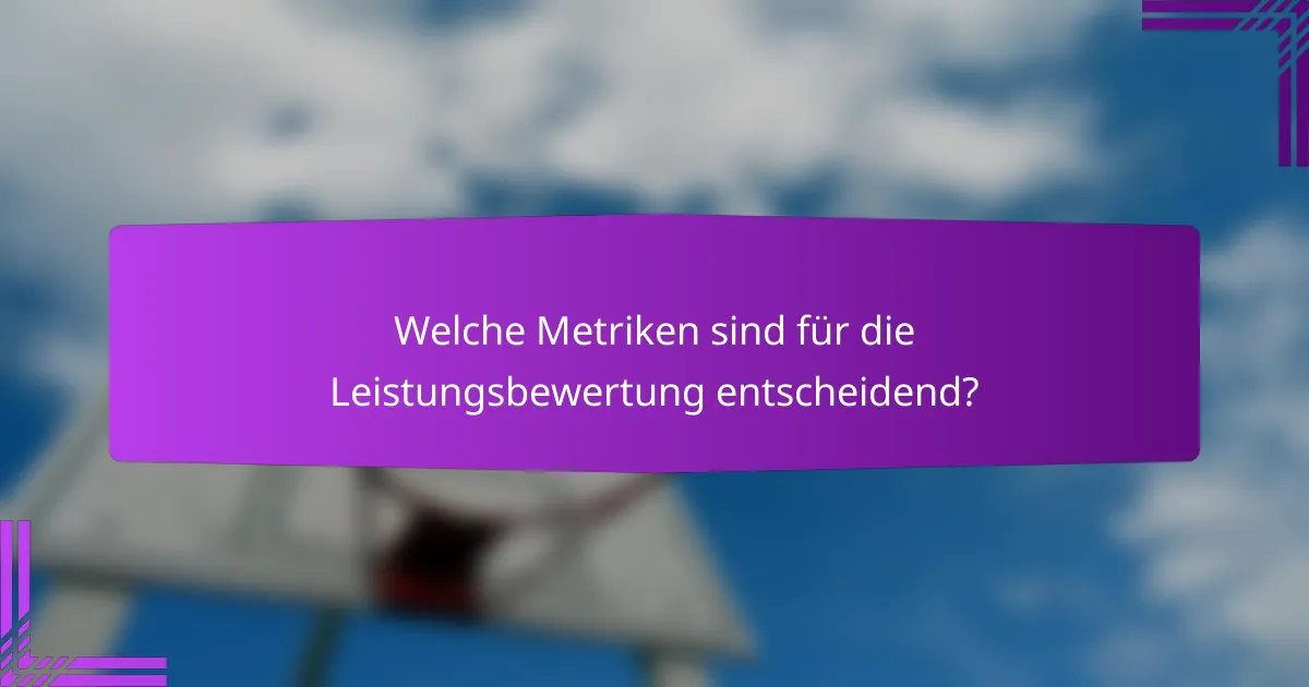 Welche Metriken sind für die Leistungsbewertung entscheidend?